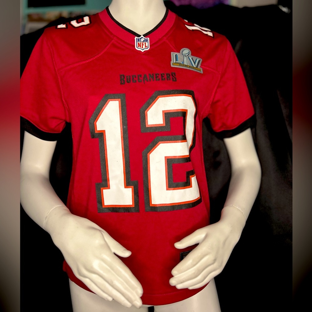 NFL Nike Tom Brady Red Tampa Buccaneers super bowl Jersey Authentic Sportswear